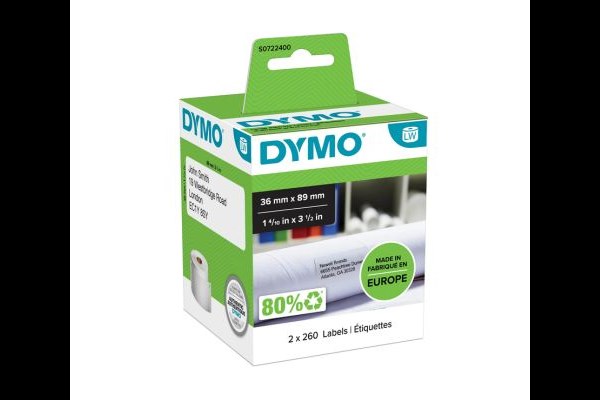 Dymo LabelWriter etiketter 36x89mm hvid
