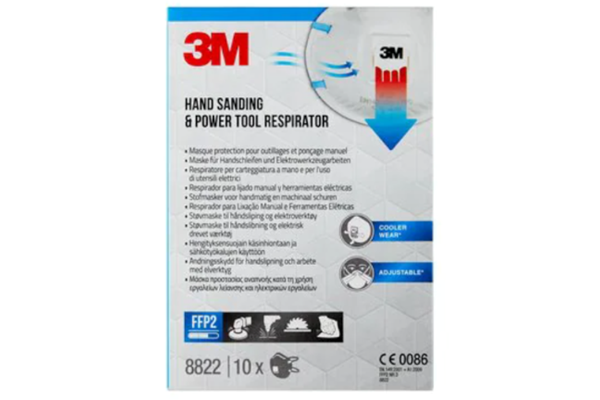 3M Hand Sanding & Power Tool Respirator FFP2 Valved 8822