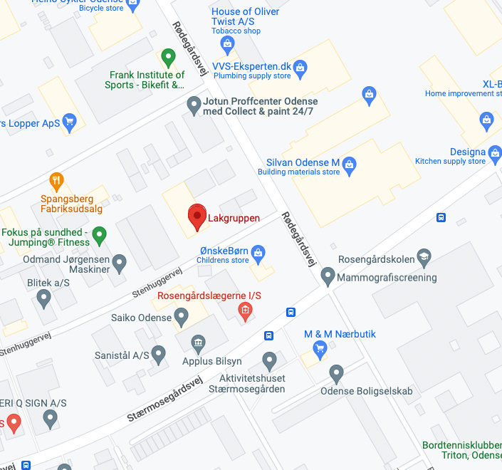 vores adresse, stenhuggervej 30 lakgruppen