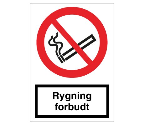 Rygning Forbudt Vinyl Skilt